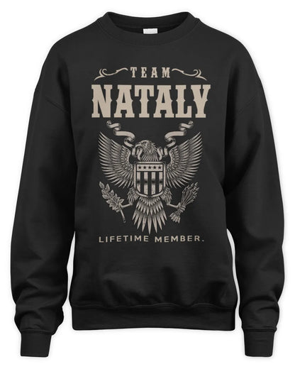 NATALY TP06-K82 – Personalized Classic Style Apparel “Team NAME Lifetime Member” - Unisex Sweatshirt - Black
