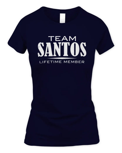 SANTOS BL62-K4-128 - Personalized “Team NAME Lifetime Member” - Women's Standard T-Shirt - Navy