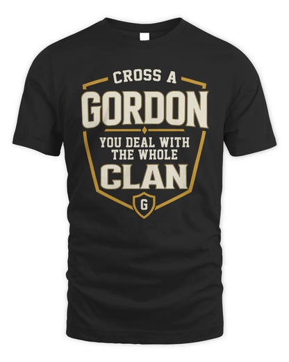 GORDON NT1-K008 Cross A/An NAME, You Deal With the Whole Clan | Personalized Vintage T-Shirt - Unisex Standard T-Shirt - Black