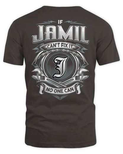 JAMIL AP81-K4-626 - Personalized Ahmed Quote Apparel “If Ahmed Can't Fix It, No One Can” - Unisex Standard T-Shirt - Dark Chocolate