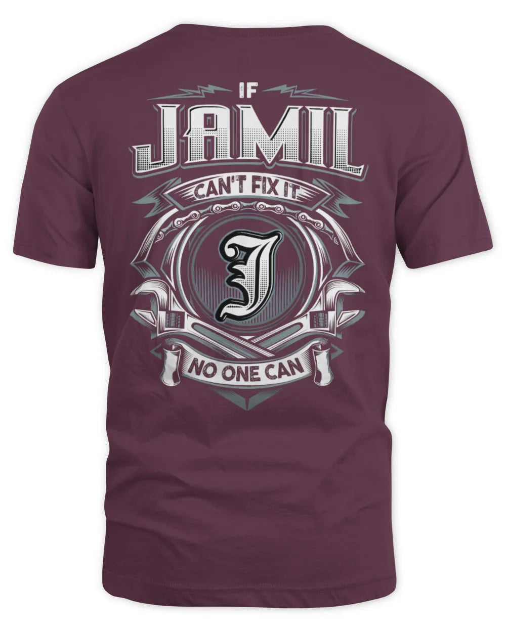 JAMIL AP81-K4-626 - Personalized Ahmed Quote Apparel “If Ahmed Can't Fix It, No One Can” - Unisex Standard T-Shirt - Maroon