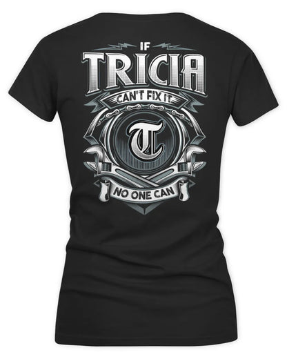 TRICIA AP81-K4-626 - Personalized Ahmed Quote Apparel “If Ahmed Can't Fix It, No One Can” - Women's V-Neck T-Shirt - Black