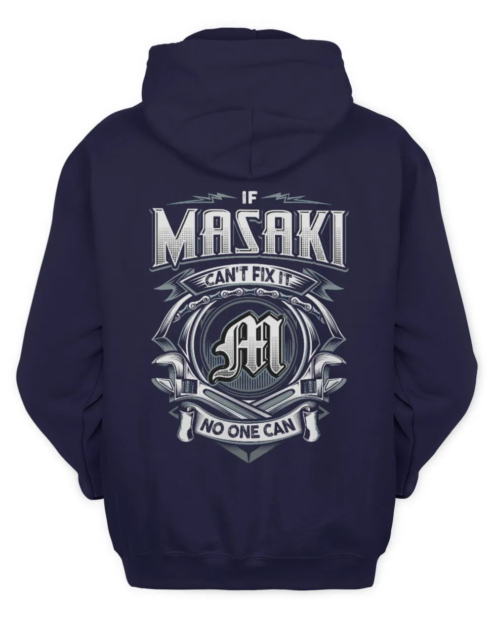 MASAKI AP81-K4-626 - Personalized Ahmed Quote Apparel “If Ahmed Can't Fix It, No One Can” - Unisex Hoodie - Navy