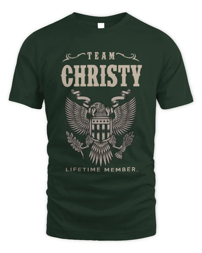 CHRISTY TP06-K82 – Personalized Classic Style Apparel “Team NAME Lifetime Member” - Unisex Standard T-Shirt - Forest Green
