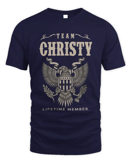 CHRISTY TP06-K82 – Personalized Classic Style Apparel “Team NAME Lifetime Member” - Unisex Standard T-Shirt - Navy