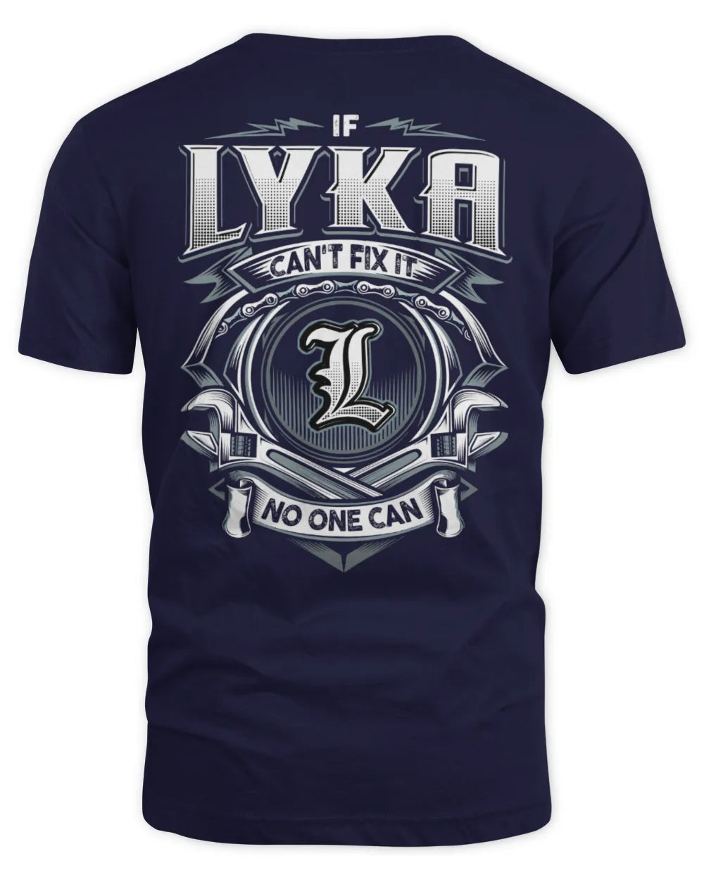 LYKA AP81-K4-626 - Personalized Ahmed Quote Apparel “If Ahmed Can't Fix It, No One Can” - Unisex Standard T-Shirt - Navy