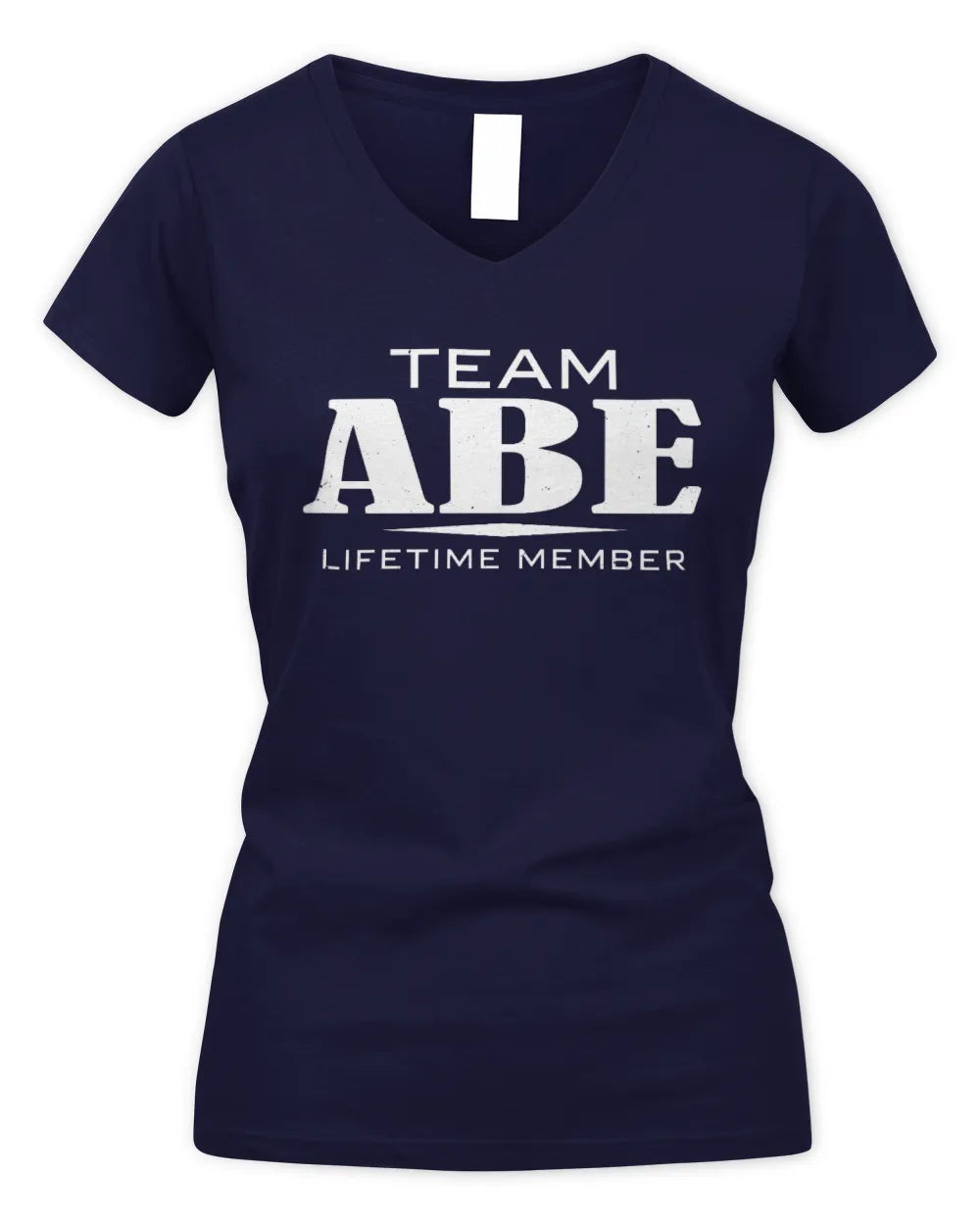 ABE BL62-K4-128 - Personalized “Team NAME Lifetime Member” - Women's V-Neck T-Shirt - Navy