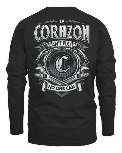 CORAZON AP81-K4-626 - Personalized Ahmed Quote Apparel “If Ahmed Can't Fix It, No One Can” - Men's Long Sleeved T-Shirt - Black