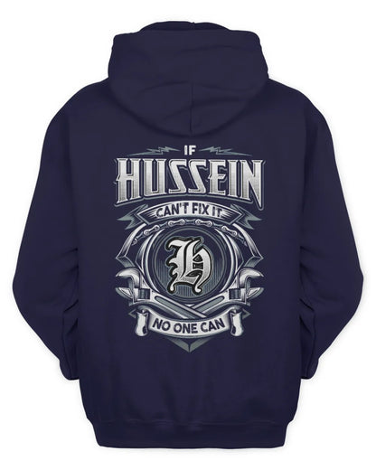 HUSSEIN AP81-K4-626 - Personalized Ahmed Quote Apparel “If Ahmed Can't Fix It, No One Can” - Unisex Hoodie - Navy
