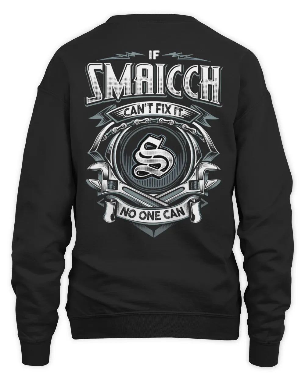 SMAICCH AP81-K4-626 - Personalized Ahmed Quote Apparel “If Ahmed Can't Fix It, No One Can” - Unisex Sweatshirt - Black