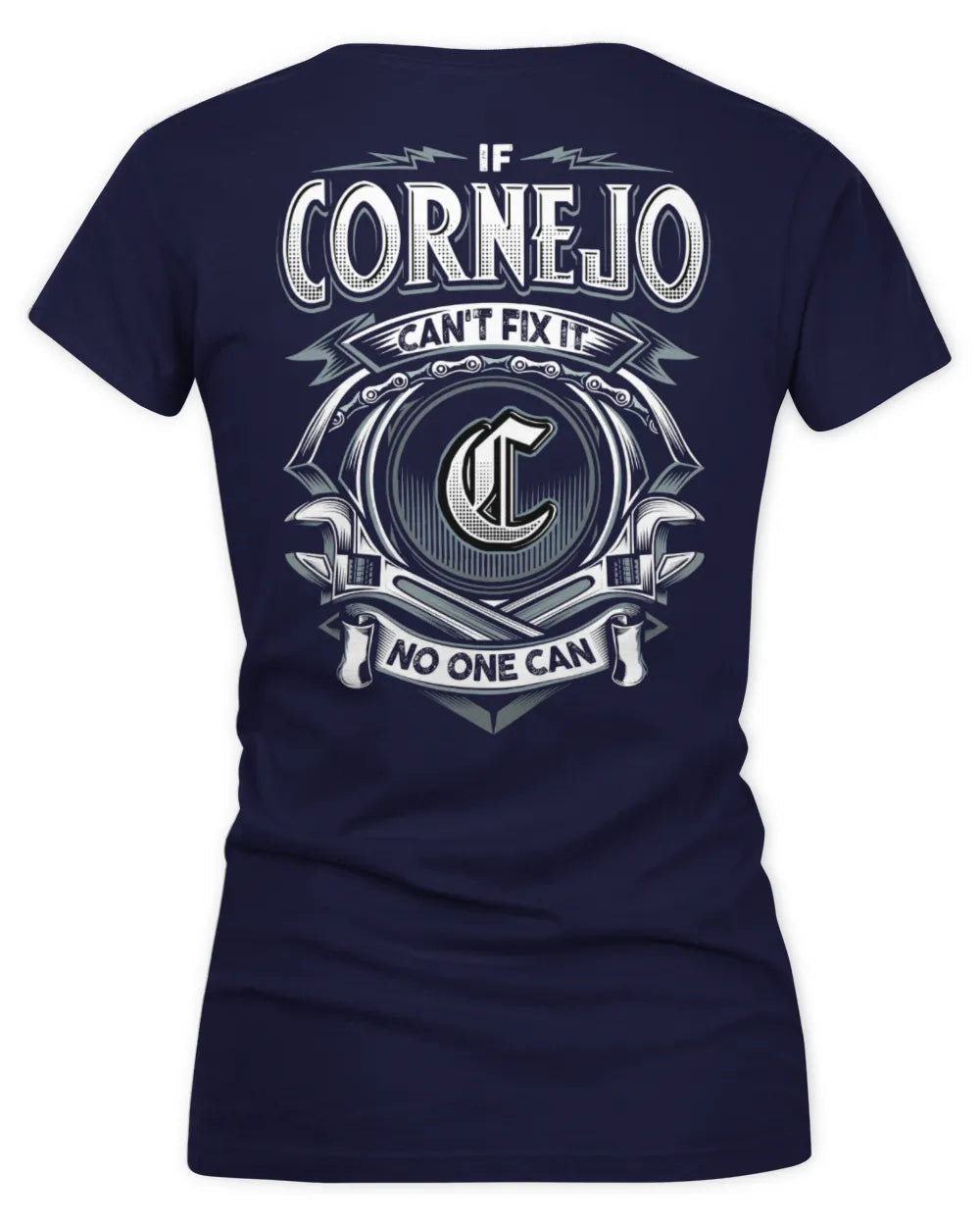 CORNEJO AP81-K4-626 - Personalized Ahmed Quote Apparel “If Ahmed Can't Fix It, No One Can” - Women's V-Neck T-Shirt - Navy