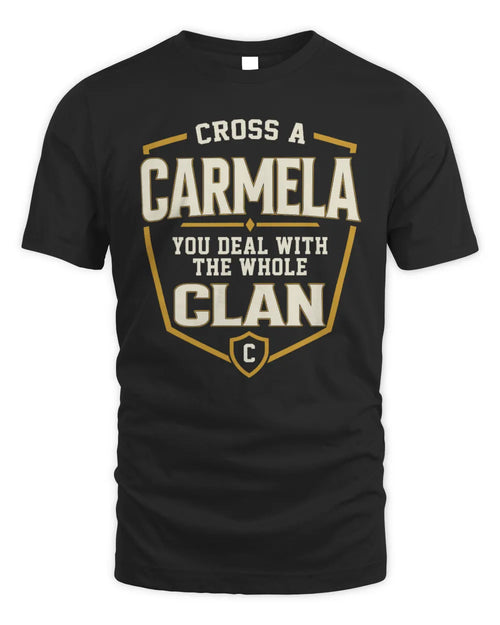 CARMELA NT1-K008 Cross A/An NAME, You Deal With the Whole Clan | Personalized Vintage T-Shirt - Unisex Standard T-Shirt - Black