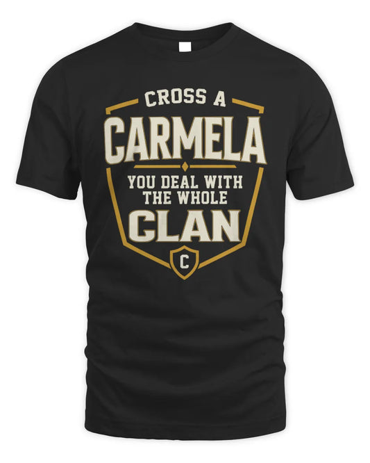 CARMELA NT1-K008 Cross A/An NAME, You Deal With the Whole Clan | Personalized Vintage T-Shirt - Unisex Standard T-Shirt - Black