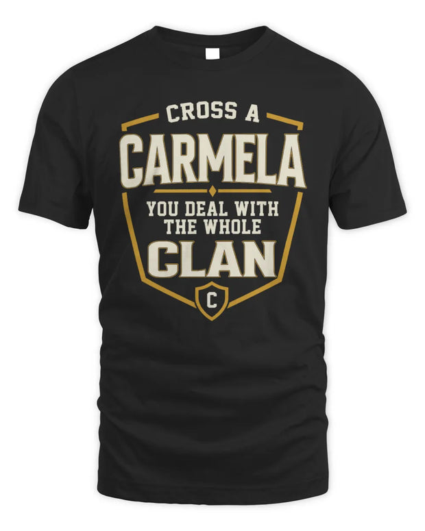 CARMELA NT1-K008 Cross A/An NAME, You Deal With the Whole Clan | Personalized Vintage T-Shirt