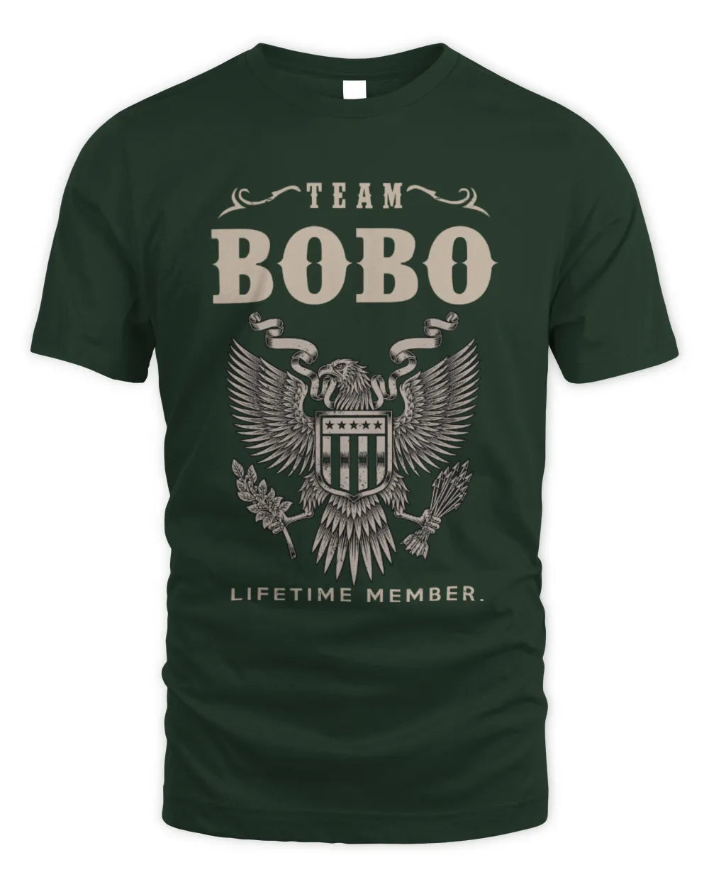 BOBO TP06-K82 – Personalized Classic Style Apparel “Team NAME Lifetime Member” - Unisex Standard T-Shirt - Forest Green