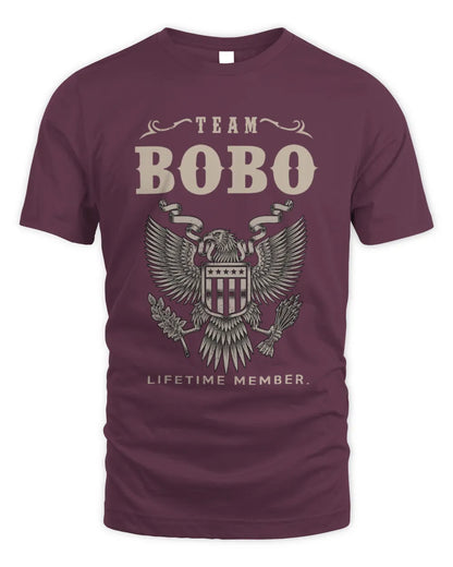 BOBO TP06-K82 – Personalized Classic Style Apparel “Team NAME Lifetime Member” - Unisex Standard T-Shirt - Maroon