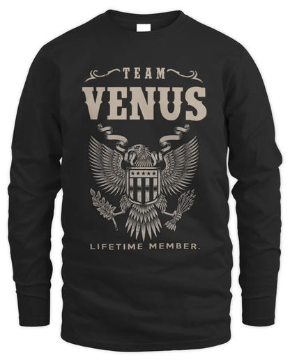 VENUS TP06-K82 – Personalized Classic Style Apparel “Team NAME Lifetime Member” - Men's Long Sleeved T-Shirt - Black