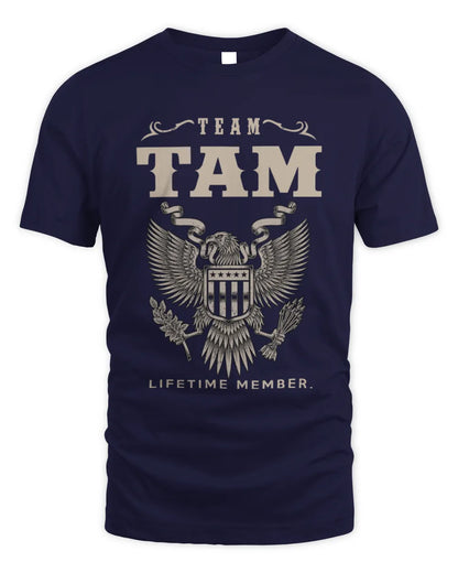 TAM TP06-K82 – Personalized Classic Style Apparel “Team NAME Lifetime Member” - Unisex Standard T-Shirt - Navy