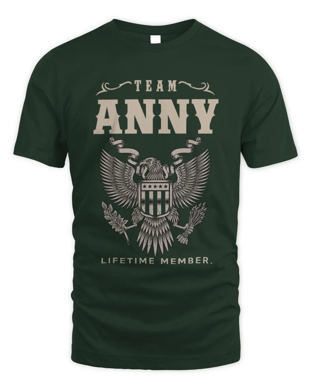 ANNY TP06-K82 – Personalized Classic Style Apparel “Team NAME Lifetime Member” - Unisex Standard T-Shirt - Forest Green