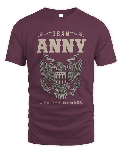 ANNY TP06-K82 – Personalized Classic Style Apparel “Team NAME Lifetime Member” - Unisex Standard T-Shirt - Maroon