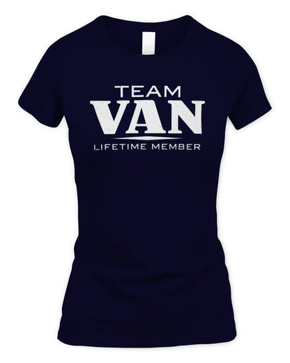 VAN BL62-K4-128 - Personalized “Team NAME Lifetime Member” - Women's Standard T-Shirt - Navy