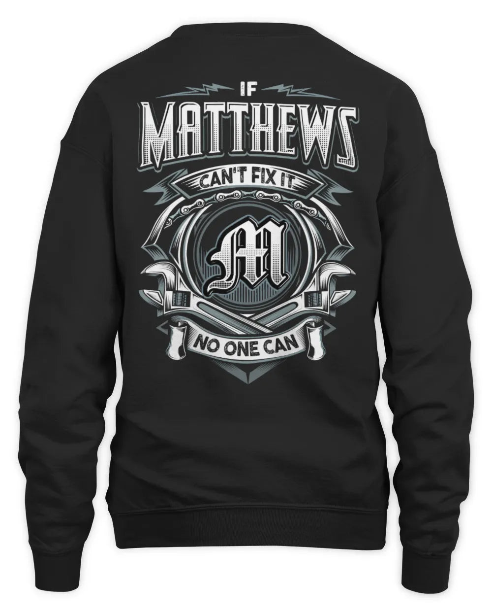 MATTHEWS AP81-K4-626 - Personalized Ahmed Quote Apparel “If Ahmed Can't Fix It, No One Can” - Unisex Sweatshirt - Black