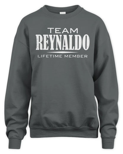 REYNALDO BL62-K4-128 - Personalized “Team NAME Lifetime Member” - Unisex Sweatshirt - Charcoal