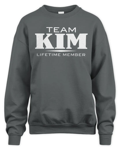 KIM BL62-K4-128 - Personalized “Team NAME Lifetime Member” - Unisex Sweatshirt - Charcoal