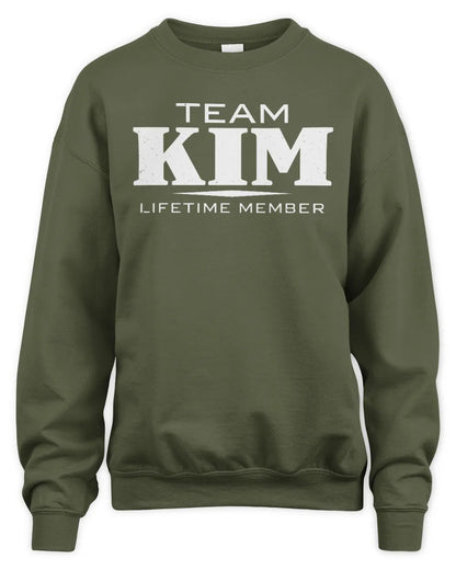 KIM BL62-K4-128 - Personalized “Team NAME Lifetime Member” - Unisex Sweatshirt - Military Green