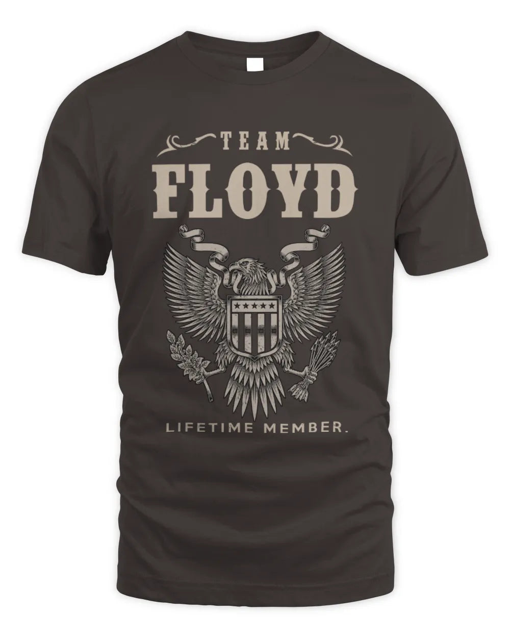FLOYD TP06-K82 – Personalized Classic Style Apparel “Team NAME Lifetime Member” - Unisex Standard T-Shirt - Dark Chocolate
