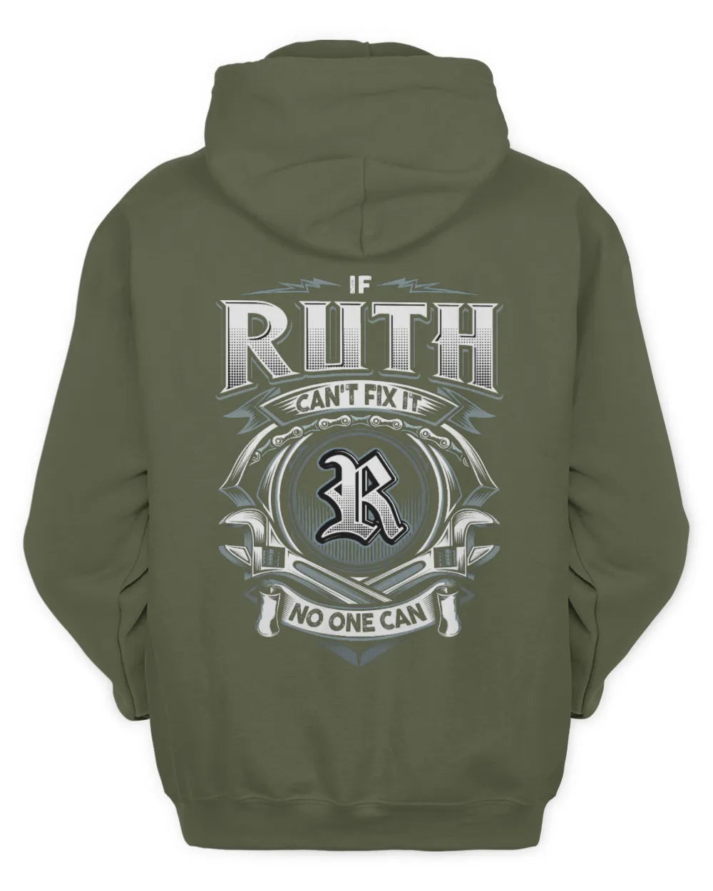 RUTH AP81-K4-626 - Personalized Ahmed Quote Apparel “If Ahmed Can't Fix It, No One Can” - Unisex Hoodie - Military Green