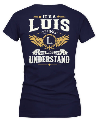 LUIS KT06-M008 It’s a [NAME] Thing – You Wouldn’t Understand | Personalized Vintage T-Shirt - Women's V-Neck T-Shirt - Navy