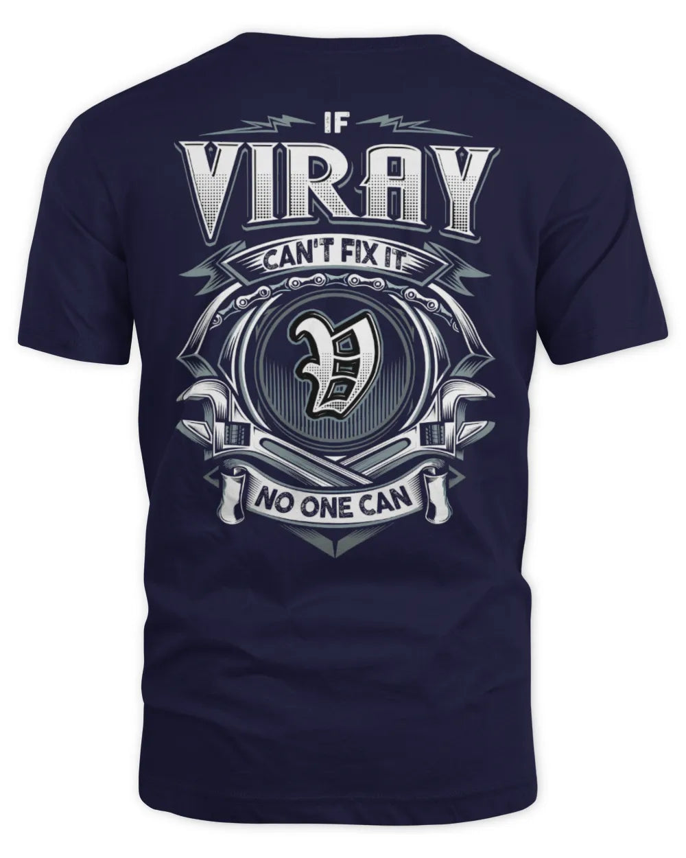 VIRAY AP81-K4-626 - Personalized Ahmed Quote Apparel “If Ahmed Can't Fix It, No One Can” - Unisex Standard T-Shirt - Navy