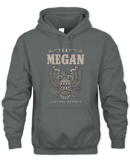 MEGAN TP06-K82 – Personalized Classic Style Apparel “Team NAME Lifetime Member” - Unisex Hoodie - Charcoal