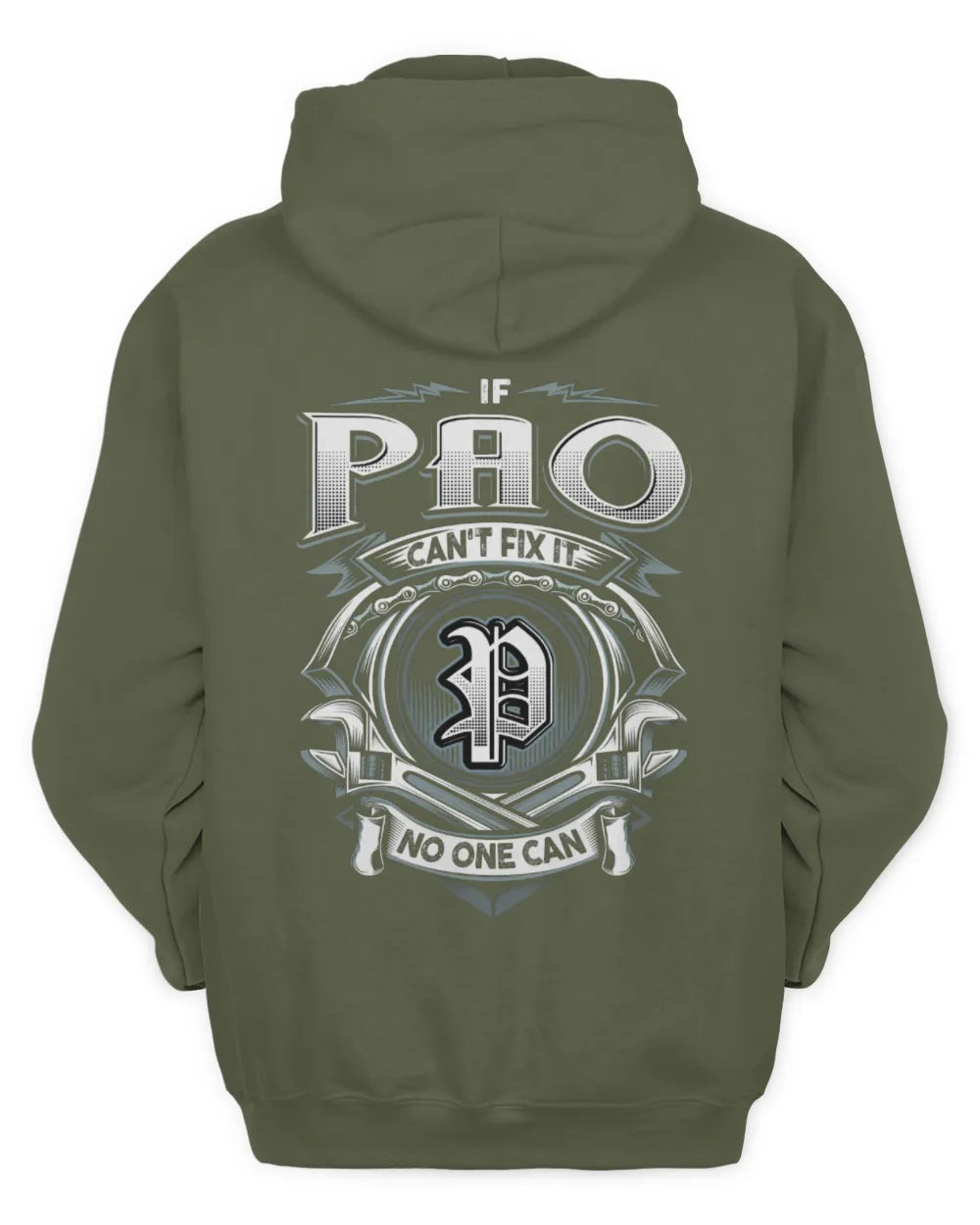 PAO AP81-K4-626 - Personalized Ahmed Quote Apparel “If Ahmed Can't Fix It, No One Can” - Unisex Hoodie - Military Green