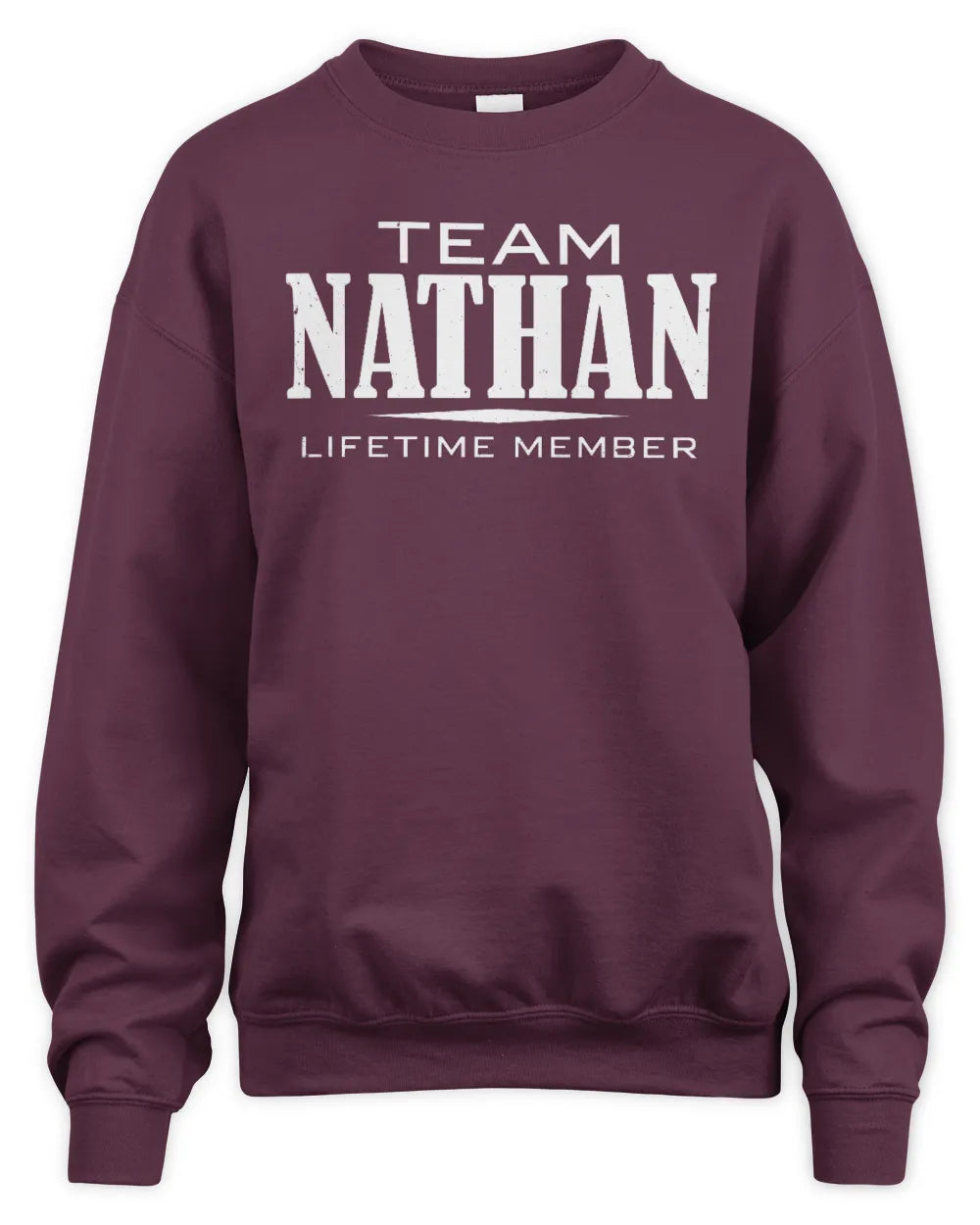 NATHAN BL62-K4-128 - Personalized “Team NAME Lifetime Member” - Unisex Sweatshirt - Maroon