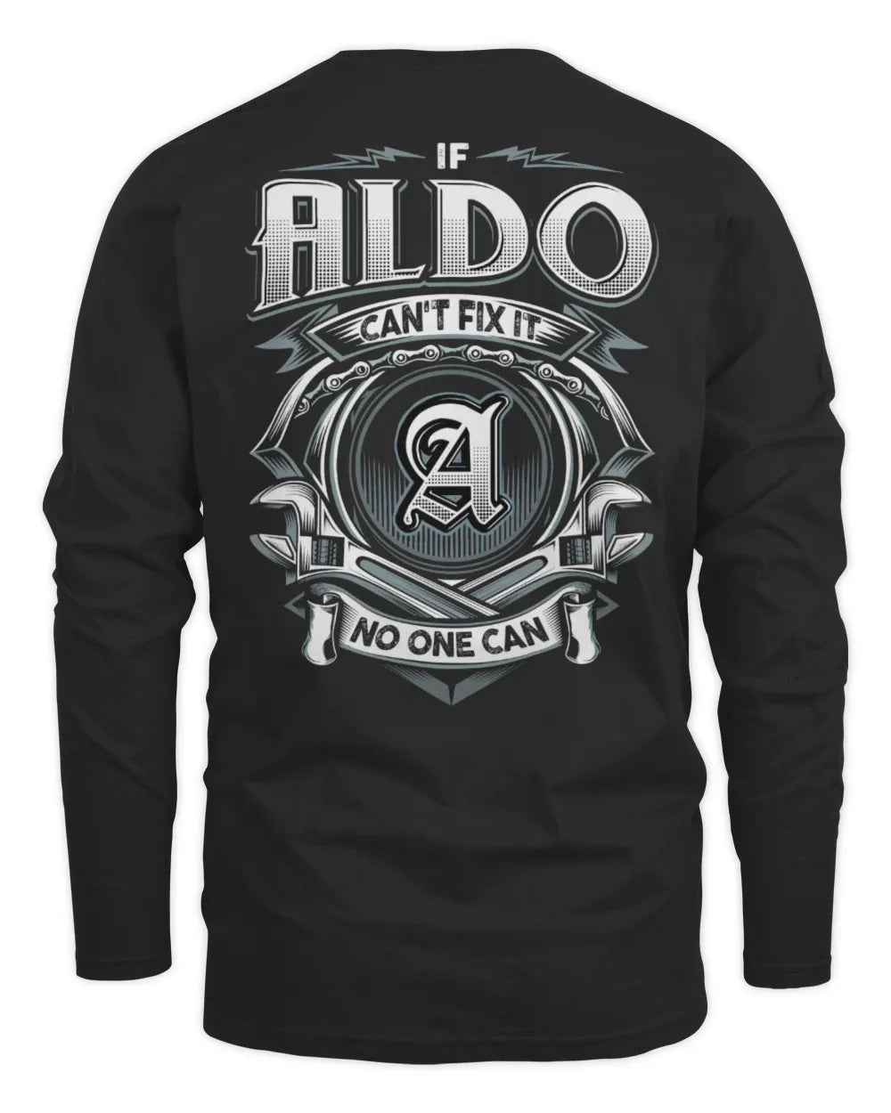 ALDO AP81-K4-626 - Personalized Ahmed Quote Apparel “If Ahmed Can't Fix It, No One Can” - Men's Long Sleeved T-Shirt - Black