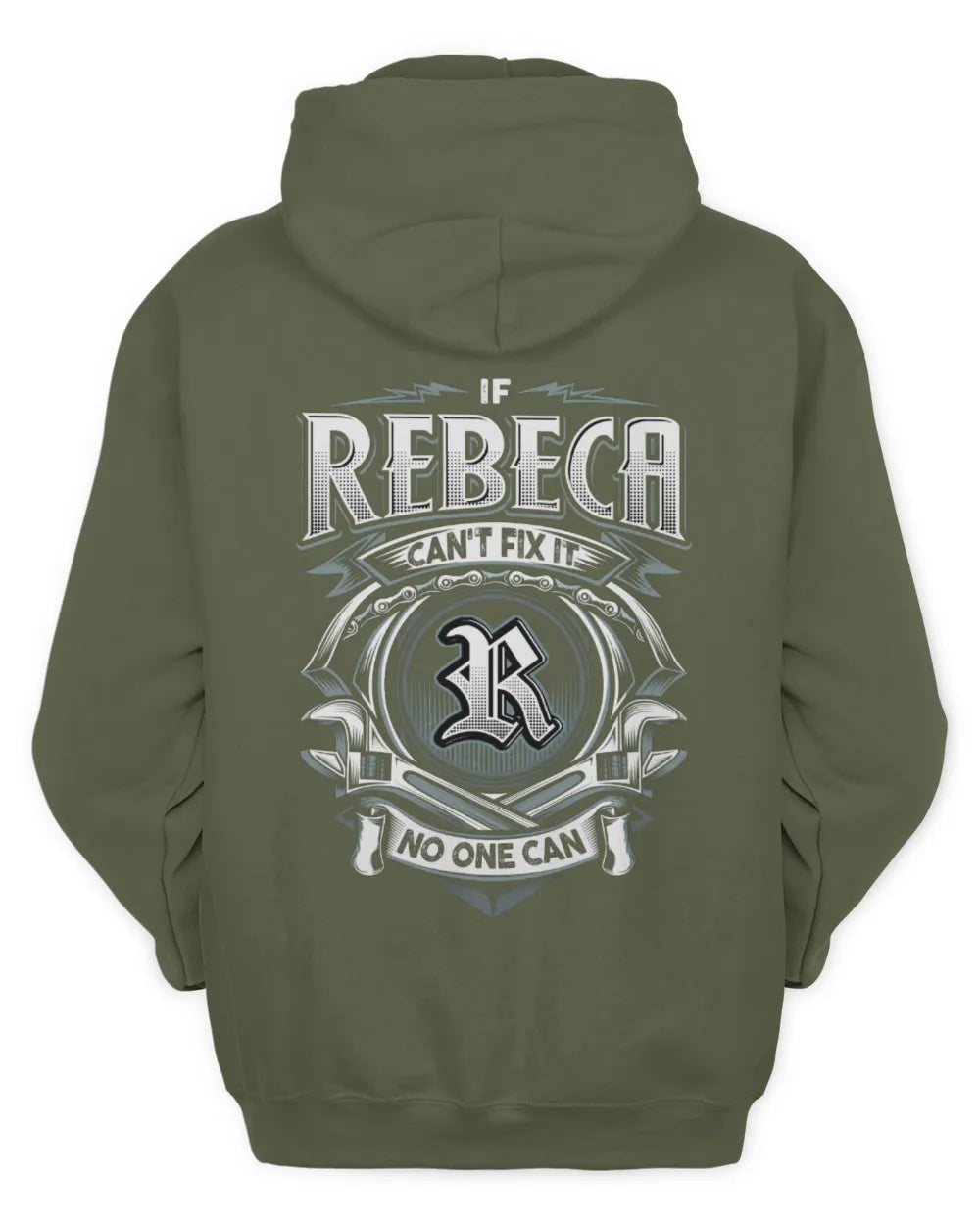 REBECA AP81-K4-626 - Personalized Ahmed Quote Apparel “If Ahmed Can't Fix It, No One Can” - Unisex Hoodie - Military Green