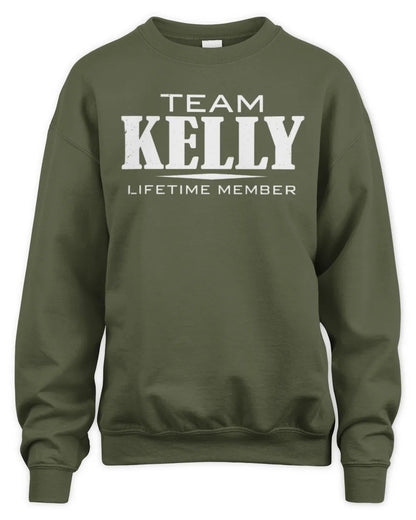 KELLY BL62-K4-128 - Personalized “Team NAME Lifetime Member” - Unisex Sweatshirt - Military Green