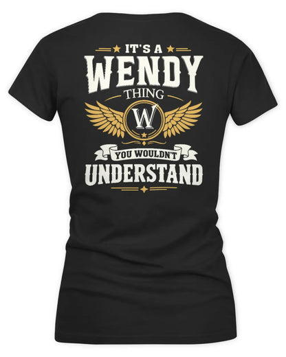 WENDY KT06-M008 It’s a [NAME] Thing – You Wouldn’t Understand | Personalized Vintage T-Shirt - Women's V-Neck T-Shirt - Black