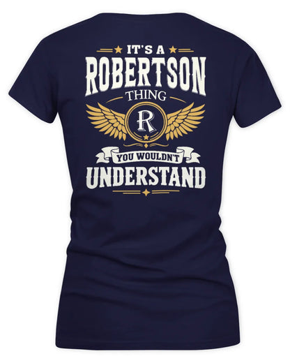 ROBERTSON KT06-M008 It’s a [NAME] Thing – You Wouldn’t Understand | Personalized Vintage T-Shirt - Women's V-Neck T-Shirt - Navy