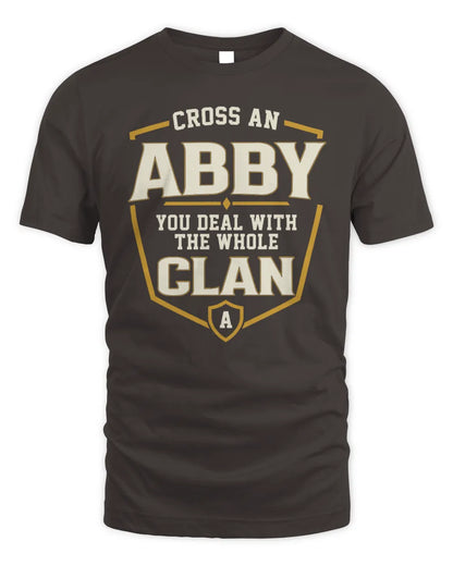 ABBY NT1-K008 Cross A/An NAME, You Deal With the Whole Clan | Personalized Vintage T-Shirt - Unisex Standard T-Shirt - Dark Chocolate