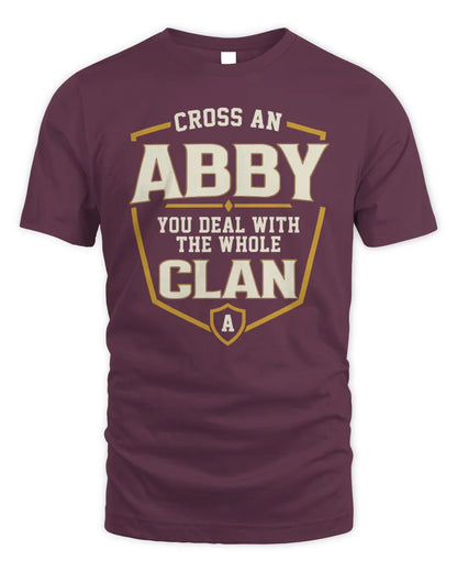 ABBY NT1-K008 Cross A/An NAME, You Deal With the Whole Clan | Personalized Vintage T-Shirt - Unisex Standard T-Shirt - Maroon