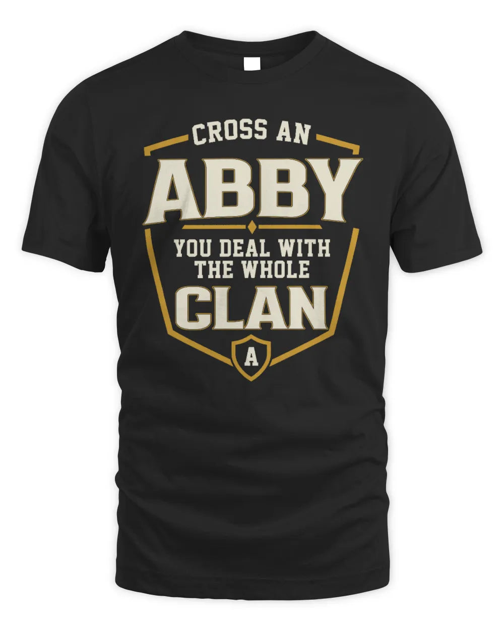 ABBY NT1-K008 Cross A/An NAME, You Deal With the Whole Clan | Personalized Vintage T-Shirt - Unisex Standard T-Shirt - Black