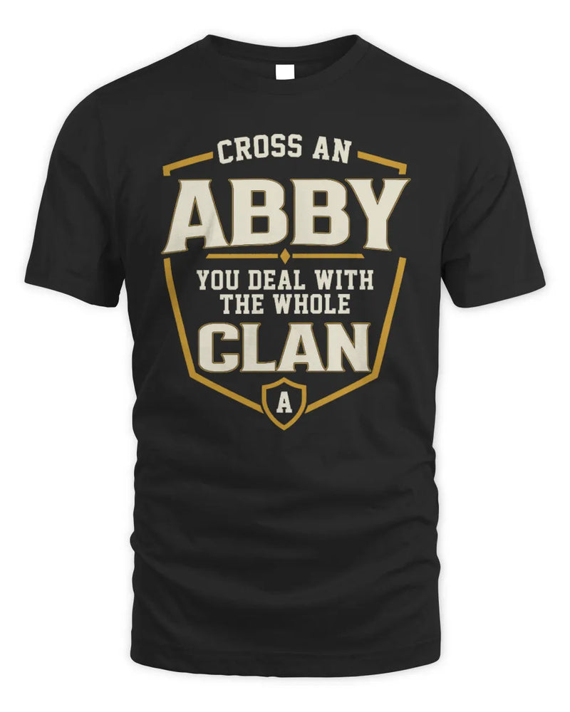 ABBY NT1-K008 Cross A/An NAME, You Deal With the Whole Clan | Personalized Vintage T-Shirt - Unisex Standard T-Shirt - Black
