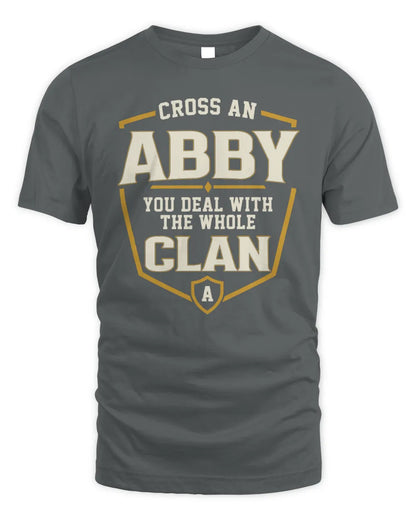 ABBY NT1-K008 Cross A/An NAME, You Deal With the Whole Clan | Personalized Vintage T-Shirt - Unisex Standard T-Shirt - Charcoal