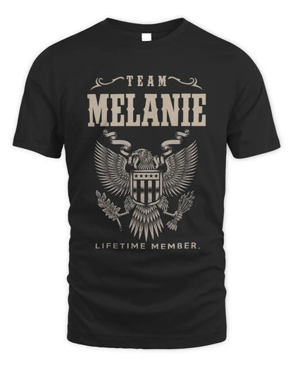 MELANIE TP06-K82 – Personalized Classic Style Apparel “Team NAME Lifetime Member” - Unisex Standard T-Shirt - Black