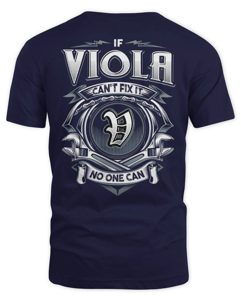 VIOLA AP81-K4-626 - Personalized Ahmed Quote Apparel “If Ahmed Can't Fix It, No One Can” - Unisex Standard T-Shirt - Navy