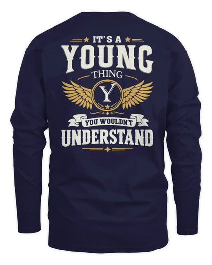 YOUNG KT06-M008 It’s a [NAME] Thing – You Wouldn’t Understand | Personalized Vintage T-Shirt - Men's Long Sleeved T-Shirt - Navy