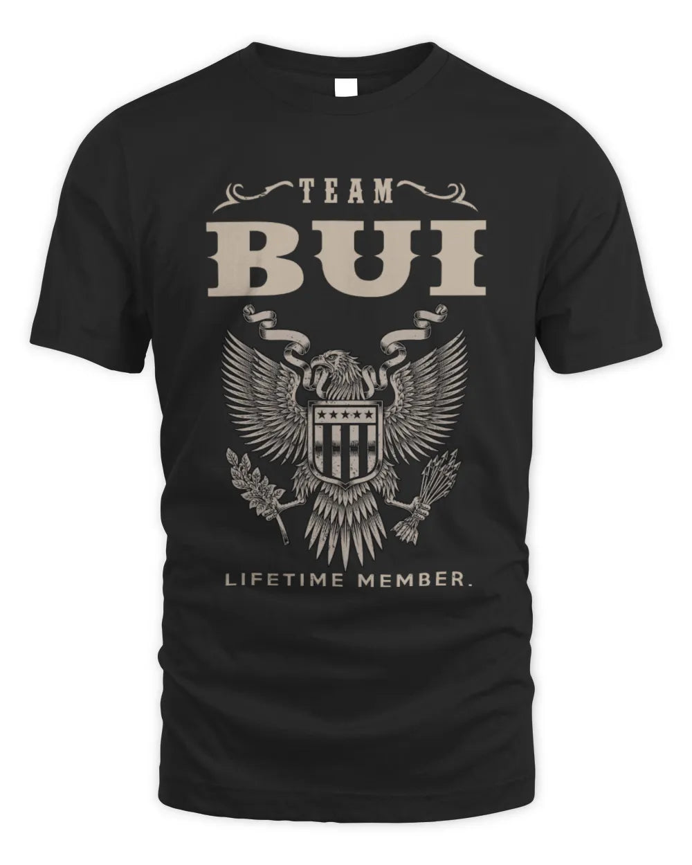 BUI TP06-K82 – Personalized Classic Style Apparel “Team NAME Lifetime Member” - Unisex Standard T-Shirt - Black